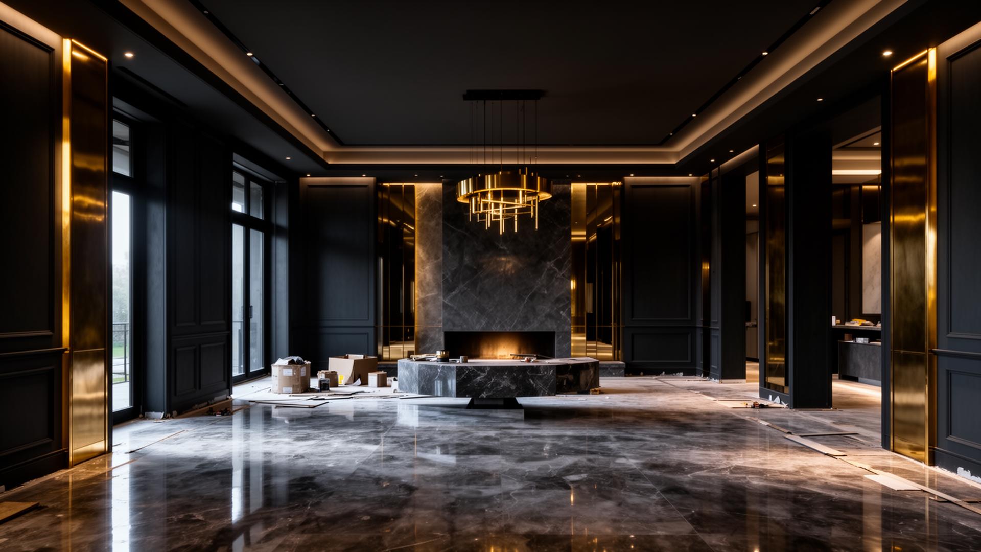 Luxury home interior under remodel