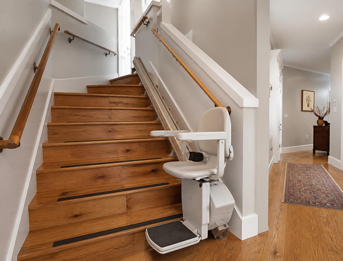 Stair Lift & Dual Handrails — senior home safety project in Winter Park, FL